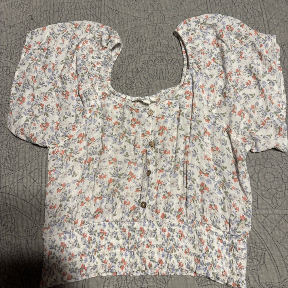 Hippie Rose Multicolor Floral Button-Down Blouse